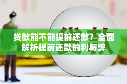 南浔贷款能不能提前还款？全面解析提前还款的利与弊