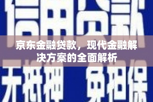 南浔京东金融贷款，现代金融解决方案的全面解析