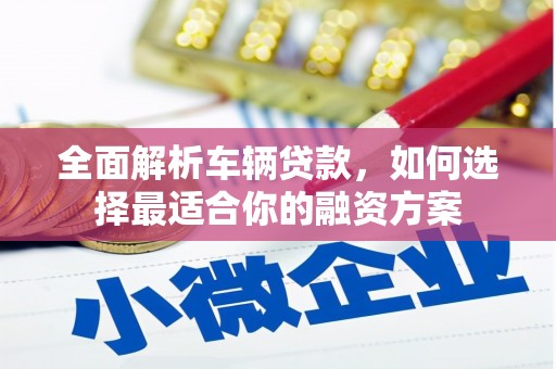 南浔全面解析车辆贷款，如何选择最适合你的融资方案