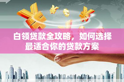 南浔白领贷款全攻略，如何选择最适合你的贷款方案